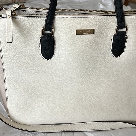 Kate Spade Laurel Way color block purse (white,beige, and black) - Picture 2 of 9